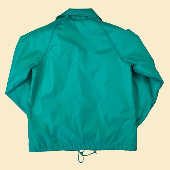 1980s teal windbreaker jacket, vintage 80s size M Current Seen snap clasp jacket - Picture 6 of 10